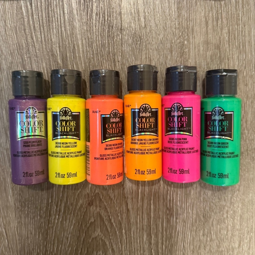 Folk Art Color Shift Paint Set Blacklight Color Set